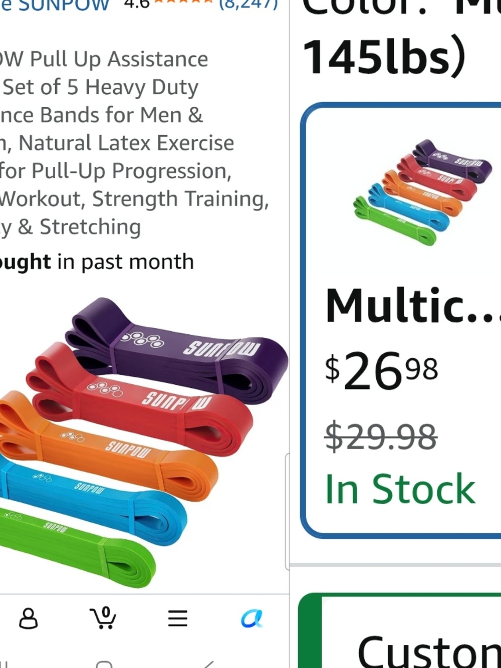 Pull-Up Assist Resistance Band Set - Blue, Green, Orange, Purple - Picture 4 of 4